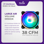 Load image into Gallery viewer, ET ColorBreeze RGB5V-12V Black - PC Cooling Fan RGB for Gaming
