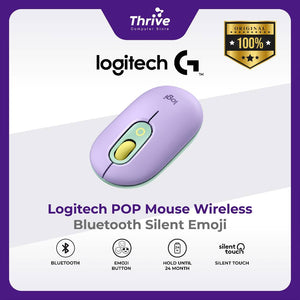 Logitech POP MOUSE (Daydream Mint) - Mouse Wireless Bluetooth Silent Emoji Keys Aesthetic Colour