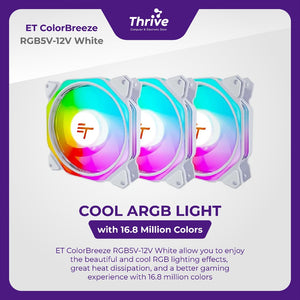 ET ColorBreeze RGB5V-12V White - PC Cooling Fan RGB for Gaming