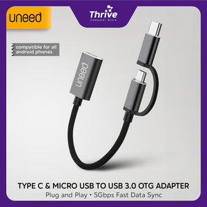 OTG 2 in 1 Type C & Micro USB to USB 3.0 Adapter - UAT08AMC UNEED