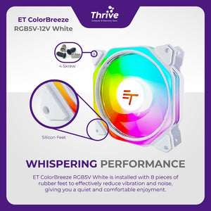 ET ColorBreeze RGB5V-12V White - PC Cooling Fan RGB for Gaming