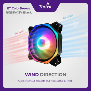 ET ColorBreeze RGB5V-12V Black - PC Cooling Fan RGB for Gaming