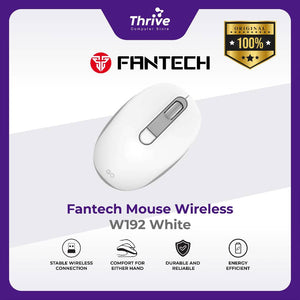 Mouse Wireless Office GO W192 Silent Click 2.4Ghz 1600DPI (White) - Fantech