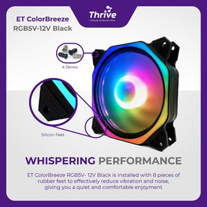 ET ColorBreeze RGB5V-12V Black - PC Cooling Fan RGB for Gaming