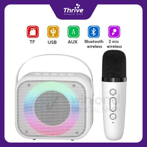 Speaker Bluetooth Karaoke 1 MIC 1 SET Portable Mini Speaker Bluetooth Bass Wireless