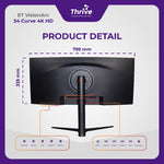 Load image into Gallery viewer, ET VisionArc 34 Curve 4K HD - Curved Monitor 34 Inch for Gaming and Work
