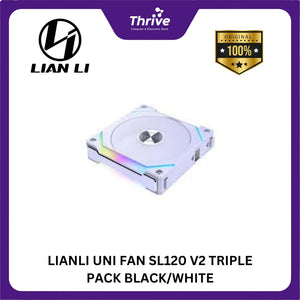 LIANLI UNI FAN SL120 V2 TRIPLE PACK BLACK/WHITE