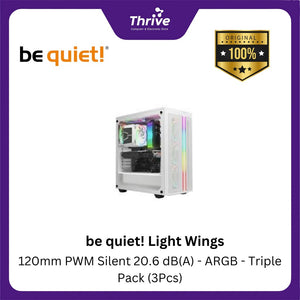 be quiet! Light Wings - 120mm PWM Silent 20.6 dB(A) - ARGB - Triple Pack (3Pcs)