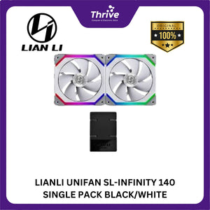 LIANLI UNIFAN SL-INFINITY 140 SINGLE PACK BLACK/WHITE