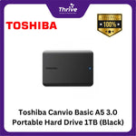 Load image into Gallery viewer, Toshiba Canvio Basic A5 3.0 Portable Hard Drive 1TB (Black)
