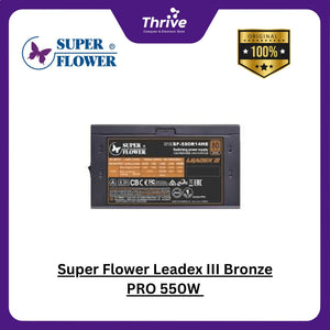 Super Flower Leadex III Bronze PRO 550W - SF-550R14HE - 80+ Bronze - ECO Fanless & Silent Mode - Full Modular Fluid Dynamic Bearing Fan - 8 Years