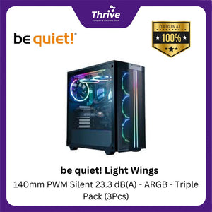 be quiet! Light Wings - 140mm PWM Silent 23.3 dB(A) - ARGB - Triple Pack (3Pcs)