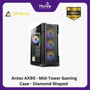 Antec AX90 - Mid-Tower Gaming Case - Diamond-Shaped Mesh Front Panel - 4mm Tempered Glass Side Panel - FREE 3PCS 120mm ARGB Fans + 1PCS 120mm ARGB Fans