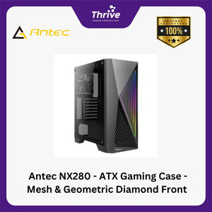 Antec NX280 - ATX Gaming Case - Mesh & Geometric Diamond Front Panel Design - FREE 1 PCS 12CM FAN