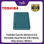 Load image into Gallery viewer, Toshiba Canvio Advance 3.0 Portable Hard Drive 1TB ( Black, Red, Green, White )
