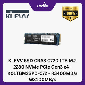 KLEVV SSD CRAS C720 1TB M.2 2280 NVMe PCle Gen3 x4 - K01TBM2SP0-C72 - R3400MB/s W3100MB/s