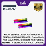 Load image into Gallery viewer, KLEVV SSD RGB CRAS C700 480GB PCIE GEN3X4 - K480GM2SP0-C7R - Controllable RGB (ASUS AURA, GIGABYTE RGB FUSION, MSI MYSTIC LIGHT, ASROCK POLYCHROME, &amp; RAZER Chroma)
