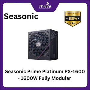 Seasonic Prime Platinum PX-1600 - 1600W Fully Modular - 80+ Platinum Certified - 12 Years Warranty Replacement