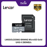 Load image into Gallery viewer, LMSGOLD256G-BNNNG MicroSD Gold UHS-II 280MB/s
