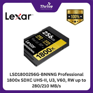 LSD1800256G-BNNNG Professional 1800x SDXC UHS-II, U3, V60, RW up to 280/210 MB/s