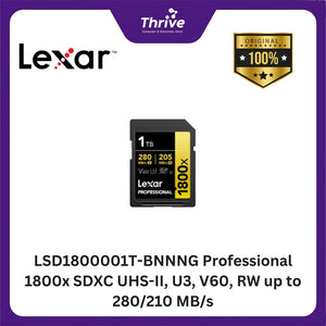 LSD1800001T-BNNNG Professional 1800x SDXC UHS-II, U3, V60, RW up to 280/210 MB/s