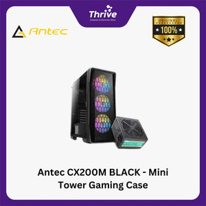 Antec CX200M BLACK - Mini Tower Gaming Case - Tempered Glass Side Panel