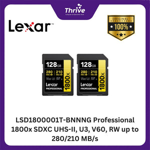 LSD1800001T-BNNNG Professional 1800x SDXC UHS-II, U3, V60, RW up to 280/210 MB/s