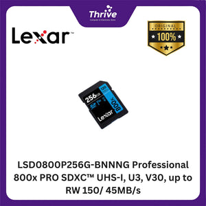 LSD0800P256G-BNNNG Professional 800x PRO SDXC™ UHS-I, U3, V30, up to RW 150/ 45MB/s.