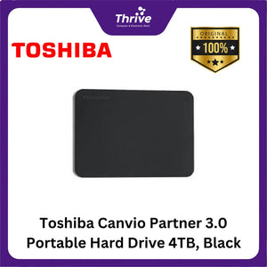 Toshiba Canvio Partner 3.0 Portable Hard Drive 4TB, Black