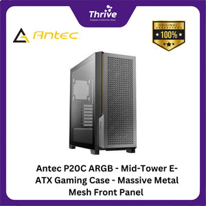 Antec P20C ARGB - Mid-Tower E-ATX Gaming Case - Massive Metal Mesh Front Panel - 4mm Tempered Glass Side Panel - Type-C 3.2 Gen 2 Ready - FREE 3PCS 120mm ARGB Fans