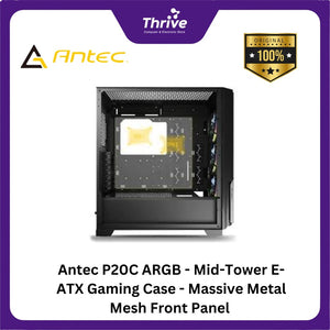 Antec P20C ARGB - Mid-Tower E-ATX Gaming Case - Massive Metal Mesh Front Panel - 4mm Tempered Glass Side Panel - Type-C 3.2 Gen 2 Ready - FREE 3PCS 120mm ARGB Fans