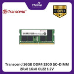 Load image into Gallery viewer, Transcend 16GB DDR4 3200 SO-DIMM 2Rx8 1Gx8 CL22 1.2V
