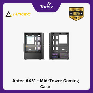 Antec AX51 - Mid-Tower Gaming Case - Slanted Bar Air Intake Design - Tempered Glass - FREE 3 PCS 12CM ARGB FANS