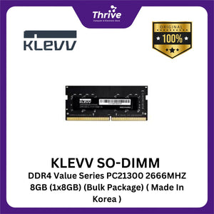 KLEVV SO-DIMM DDR4 Value Series PC21300 2666MHZ 8GB (1x8GB) (Bulk Package) ( Made In Korea )