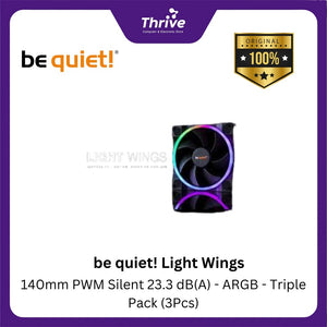 be quiet! Light Wings - 140mm PWM Silent 23.3 dB(A) - ARGB - Triple Pack (3Pcs)