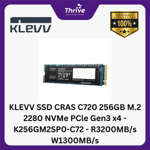KLEVV SSD CRAS C720 256GB M.2 2280 NVMe PCle Gen3 x4 - K256GM2SP0-C72 - R3200MB/s W1300MB/s