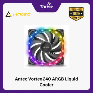 Antec Vortex 240 ARGB Liquid Cooler - Suspended Spiral Pump Head Design - 2x Fusion 120 PWM ARGB Fan