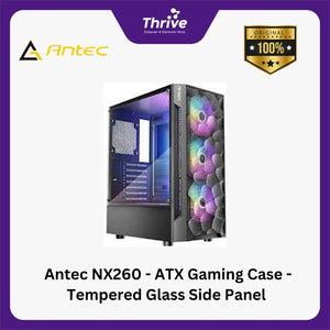 Antec NX260 - ATX Gaming Case - Tempered Glass Side Panel - FREE 3 PCS 12CM ARGB FANS