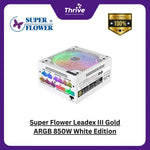 Load image into Gallery viewer, Super Flower Leadex III Gold ARGB 850W White Edition - SF-850F14RG (WH) - 80+ GOLD - Full Modular - 10 Years
