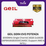 Load image into Gallery viewer, GEIL DDR4 EVO POTENZA 3000MHz Single Channel 16GB (1x16GB) GAPB416GB3000C16ASC (Support AMD &amp; INTEL)
