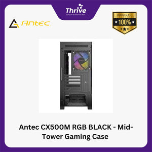 Antec CX500M RGB BLACK - Mid-Tower Gaming Case - 4mm Tempered Glass Side Panel - Type-C 3.2 Gen 2 Ready - Free 2Pcs 120mm RGB Fans Reverse + 1Pcs 120mm RGB Fans