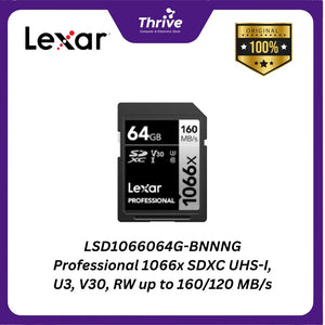 LSD1066064G-BNNNG Professional 1066x SDXC UHS-I, U3, V30, RW up to 160/120 MB/s