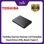 Load image into Gallery viewer, Toshiba Canvio Partner 3.0 Portable Hard Drive 4TB, Black Type-C