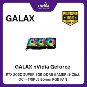 GALAX nVidia Geforce RTX 2060 SUPER 8GB DDR6 GAMER (1-Click OC) - TRIPLE 80mm RGB FAN
