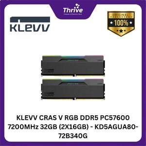 KLEVV CRAS V RGB DDR5 PC57600 7200MHz 32GB (2X16GB) - KD5AGUA80-72B340G