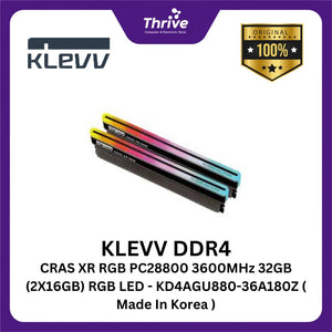 KLEVV DDR4 CRAS XR RGB PC28800 3600MHz 32GB (2X16GB) RGB LED - KD4AGU880-36A180Z ( Made In Korea )