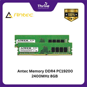 Antec Memory DDR4 PC19200 2400MHz 8GB (2x4GB) Dual Channel - Blue Led - 2 PCS x AMD4UZ124001604G-5SB