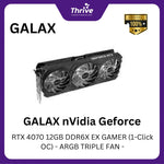 Load image into Gallery viewer, GALAX nVidia Geforce RTX 4070 12GB DDR6X EX GAMER (1-Click OC) - ARGB TRIPLE FAN -