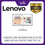 Load image into Gallery viewer, LENOVO L22E-40 MONITOR 21.5 FHD 169 FLAT VA 72 NTSC 75HZ TILT 3Y
