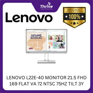 LENOVO L22E-40 MONITOR 21.5 FHD 169 FLAT VA 72 NTSC 75HZ TILT 3Y